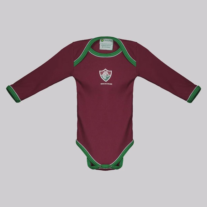 Body do Fluminense Manga Longa Torcida Baby Infantil - Foto 1
