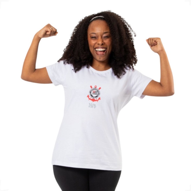 Camiseta do Corinthians Oficial Timão Baby Look Surf Center Feminina - Foto 1