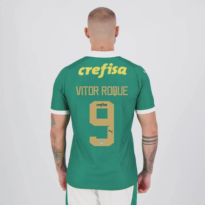 Camisa do Palmeiras I 24/25 Puma Jogador 9 Vitor Roque Masculina - Foto 1