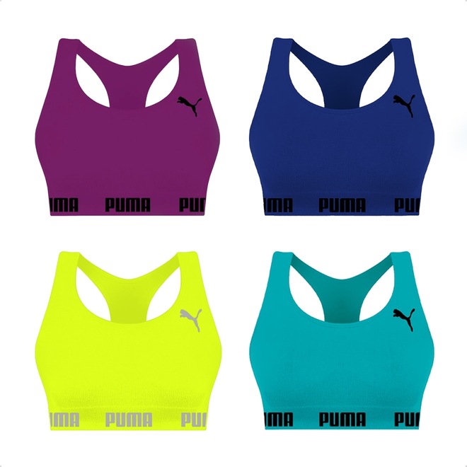Top Puma Nadador sem Costura - 4 Unidades - Feminino - Foto 1