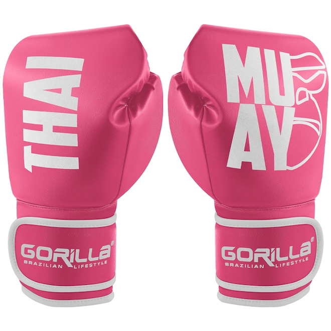 Luva Muay Thai Boxe Kickboxing Profissional Gorilla Feminina - Foto 1
