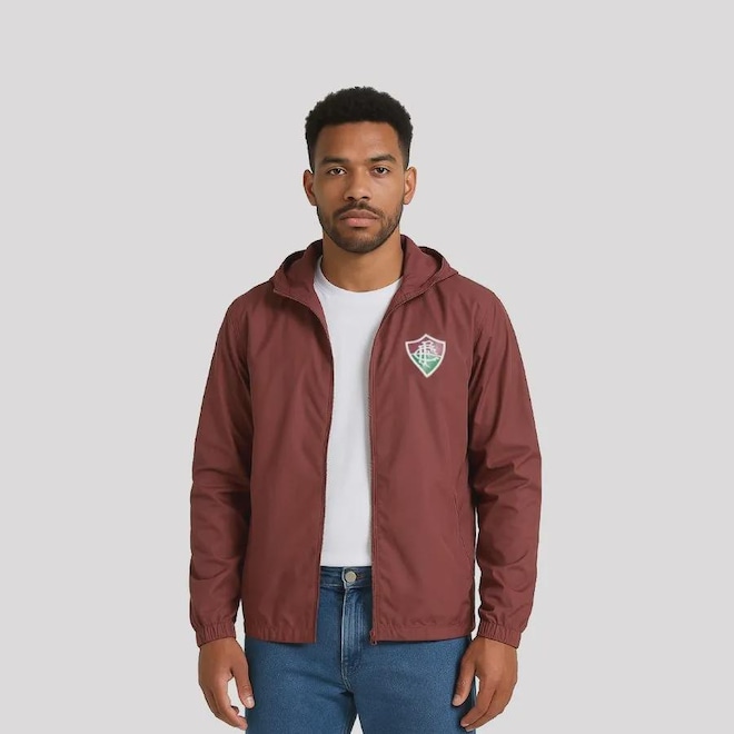 Jaqueta Corta Vento do Fluminense Towering Braziline Masculina - Foto 1