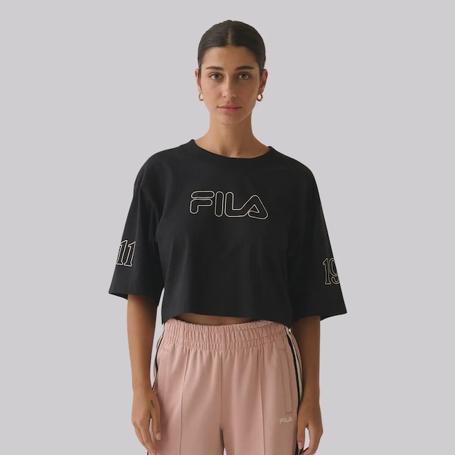 Cropped Fila Over Outline Union 1911 Feminino - Foto 1