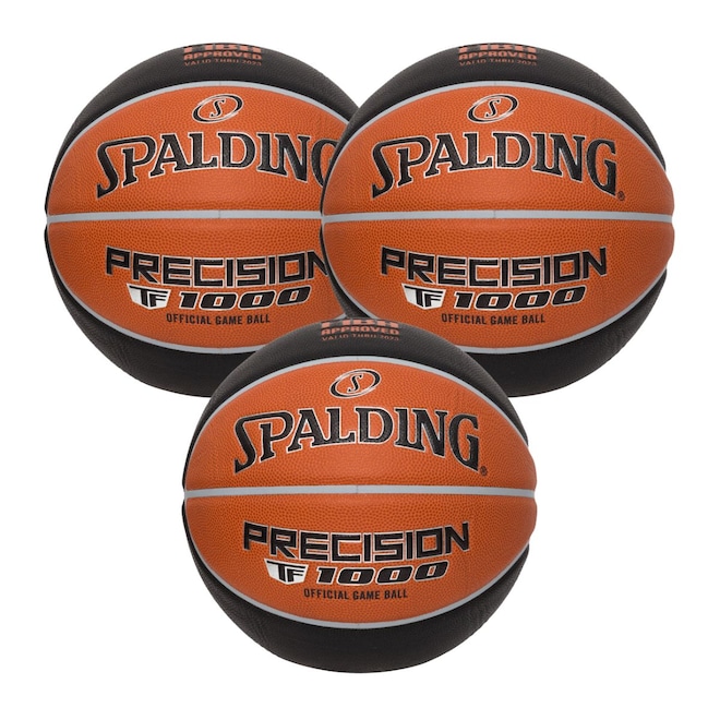 Kit 3 Bolas de Basquete Spalding Tf 1000 Precision FIBA - Foto 1