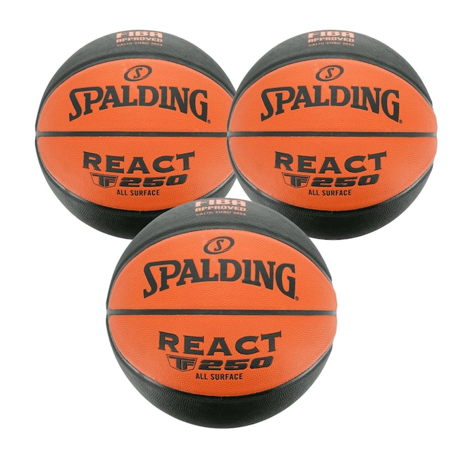 Kot 3 Bolas de Basquete Spalding React TF-250 FIBA - Foto 1