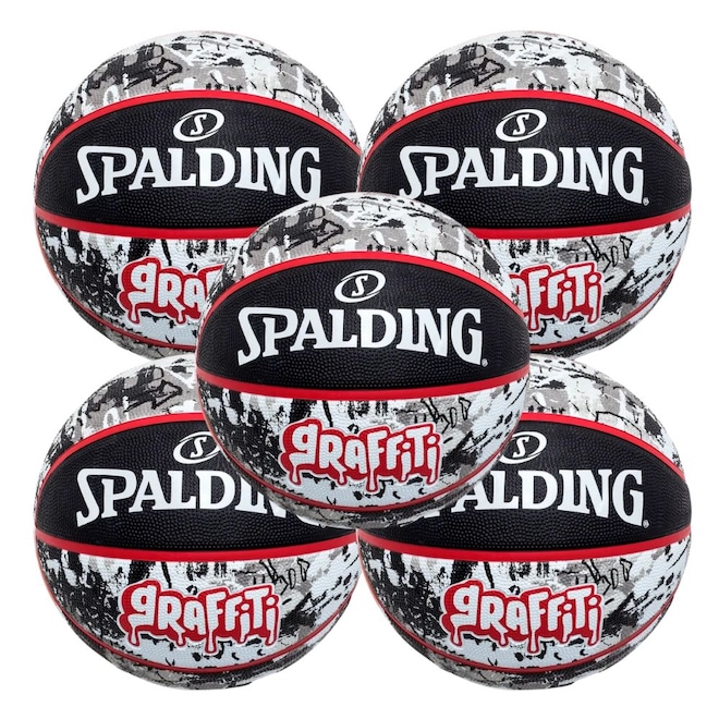 Kit 5 Bolas de Basquete Spalding Graffiti - Foto 1
