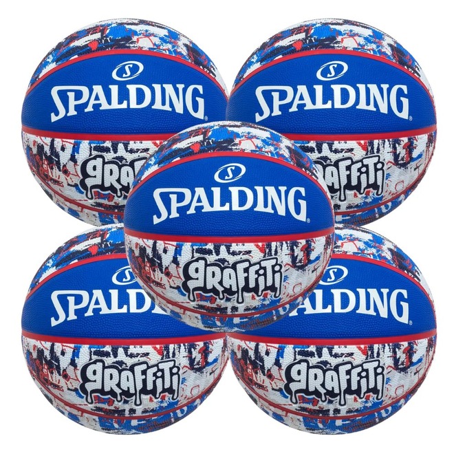 Kit 5 Bolas de Basquete Spalding Graffiti - Foto 1