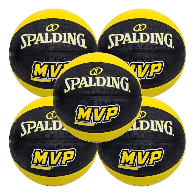 Kit 5 Bola de Basquete Spalding MVP - Tamanho 7 - Foto 1