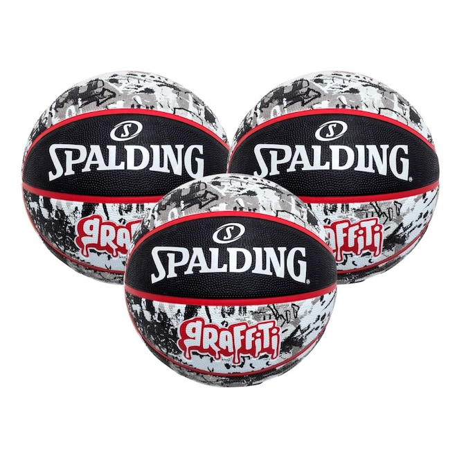 Kit 3 Bolas de Basquete Spalding Graffiti - Foto 1