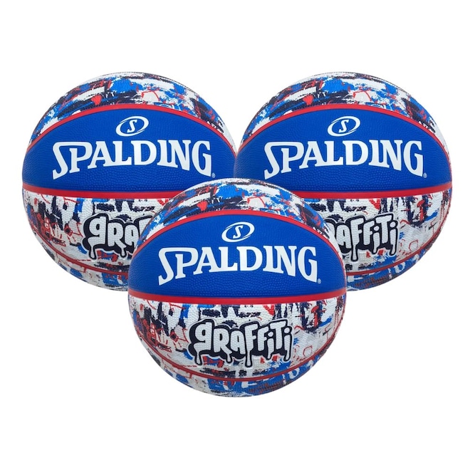 Kit 3 Bola de Basquete Spalding Graffiti - Foto 1
