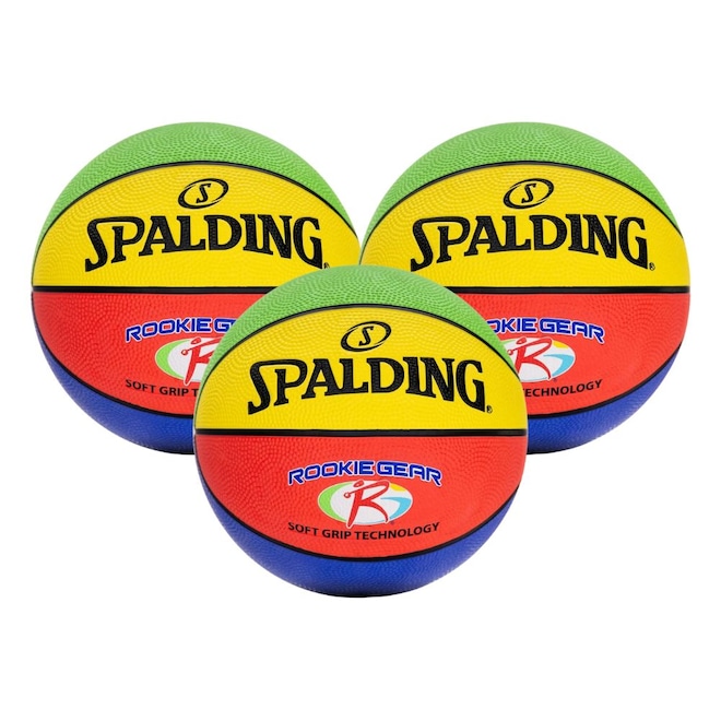 Kit 3 Bolas de Basquete Spalding Rookie Gear - Foto 1