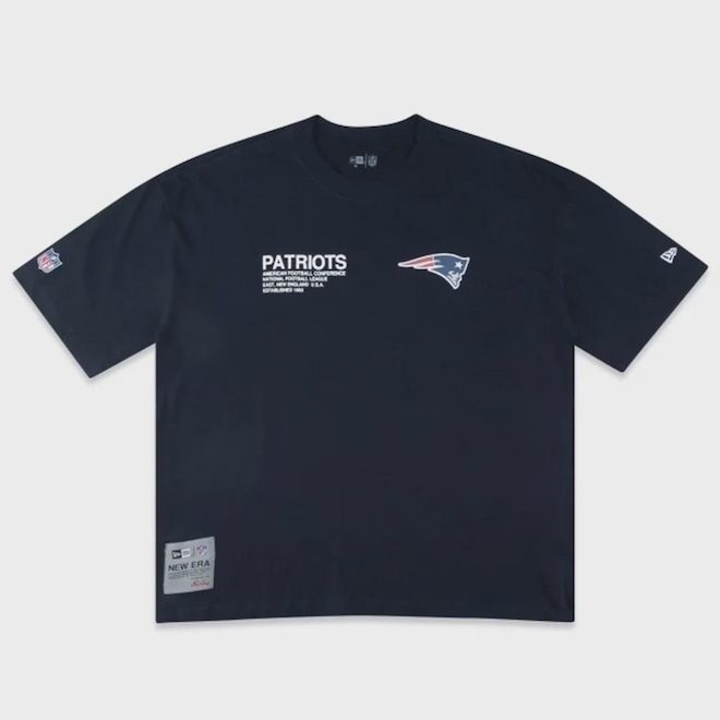 Camiseta New Era NFL New England Patriots Institutional Style Masculina - Foto 1