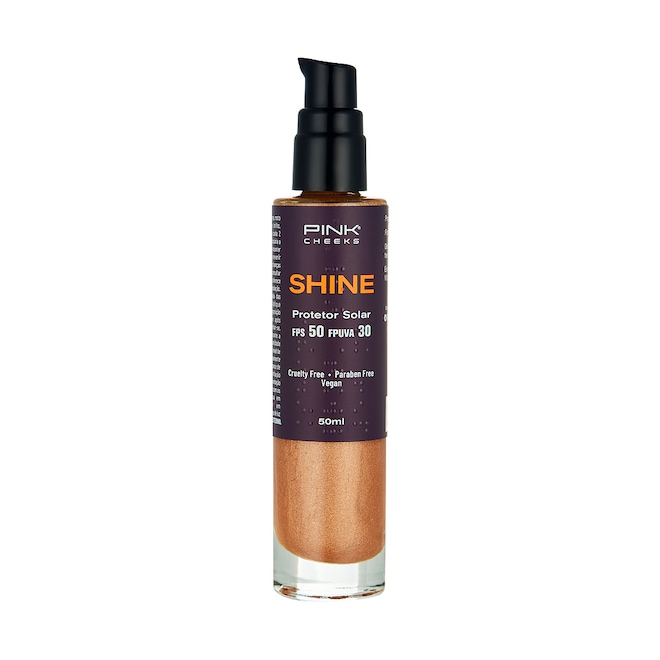 Protetor Solar Pink Cheeks Shine Iluminador FPS50 - 50ml - Foto 1