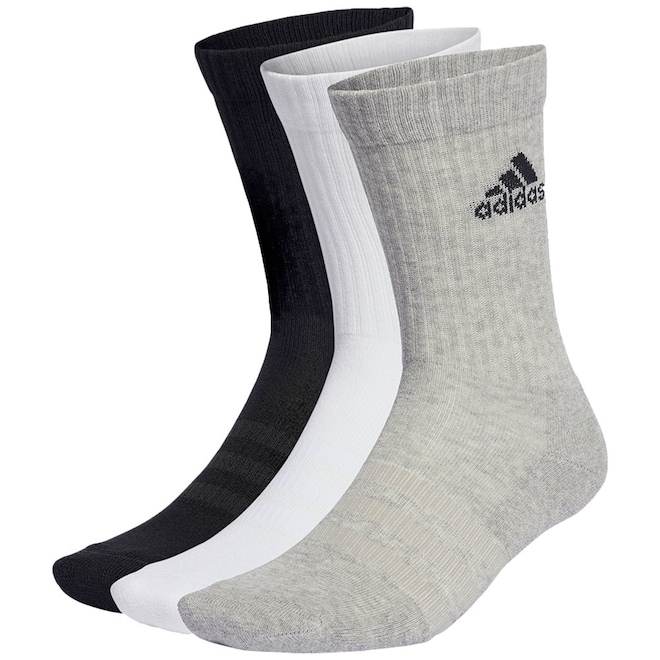 Meia Cano Alto adidas 3 Pack Amortecidas Unissex - Foto 1