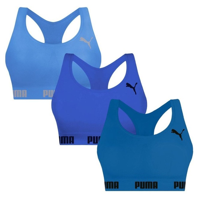 Top Puma Nadador Sem Costura - 3 Unidades - Feminino - Foto 1