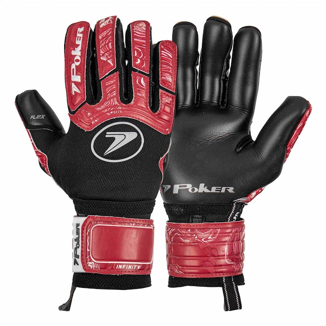 Luva de Goleiro de Campo Poker Profissional Infinity Adulto - Foto 1