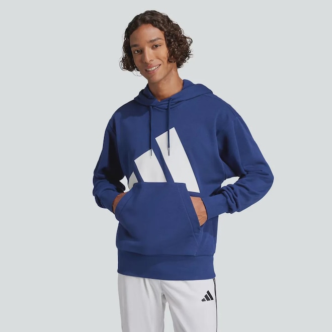 Blusão de Moletom Masculino adidas com Capuz Essentials Big Logo - Foto 1