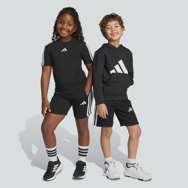 Bermuda adidas 3 Stripes ESS Infantil - Foto 1