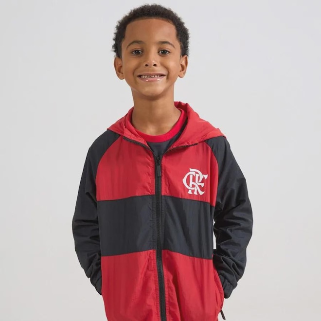 Jaqueta Corta Vento do Flamengo Braziline Wind Infantil - Foto 1
