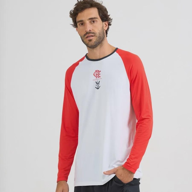 Camiseta manga Longa UV Flamengo Plaga Masculina - Foto 1