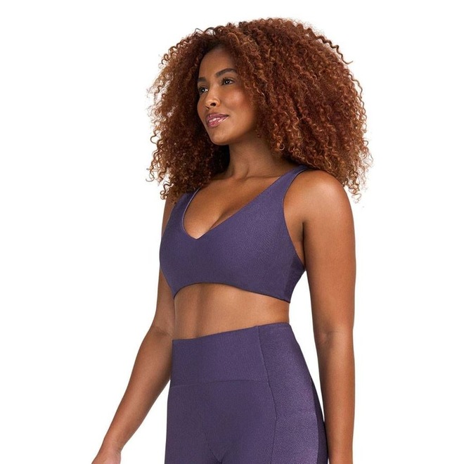 Top Feminino Alto Giro Decote V Rib Shine - Foto 1