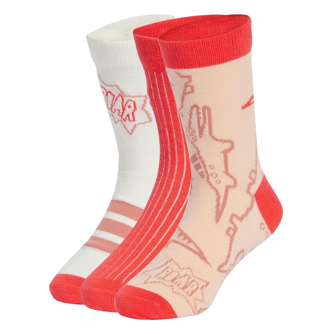 Meia Infantil Adidas Adiraptor - 3 pares - Foto 1