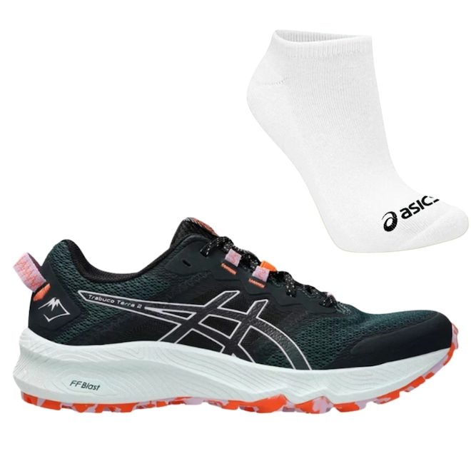 Tênis Feminino Asics Trabuco Terra 2 + Par de Meia - Foto 1