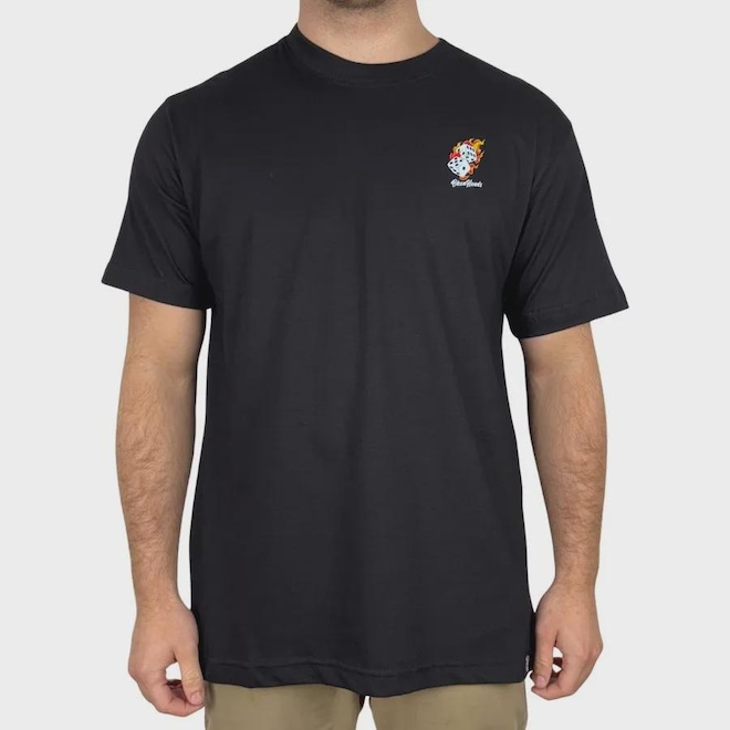 Camiseta Okenheads Basica Silk Dado Fire Masculina - Foto 1