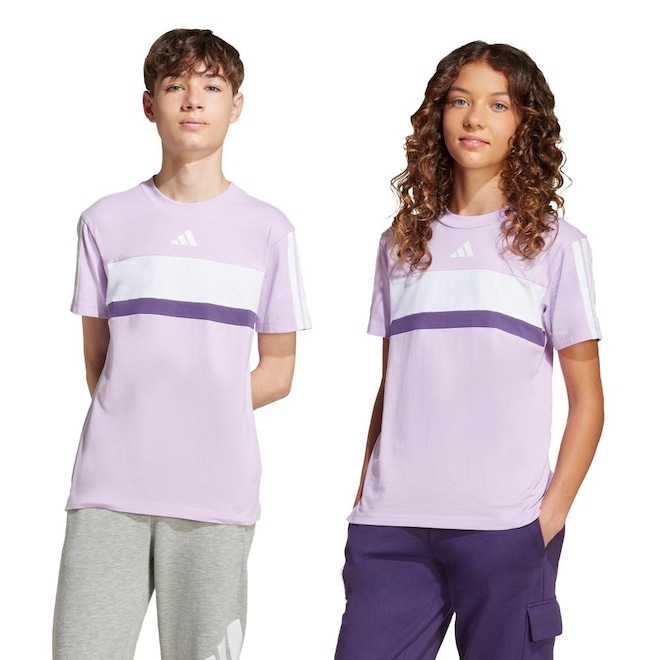 Camiseta Infantil Adidas Seasonal Essentials Tiberio Três Listras - Foto 1