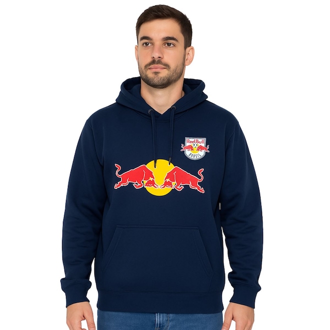 Blusão de Moletom Capuz Red Bull Canguru Masculino - Foto 1