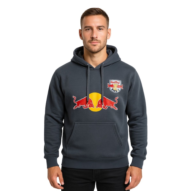 Blusão de Moletom Capuz Red Bull Canguru Masculino - Foto 1