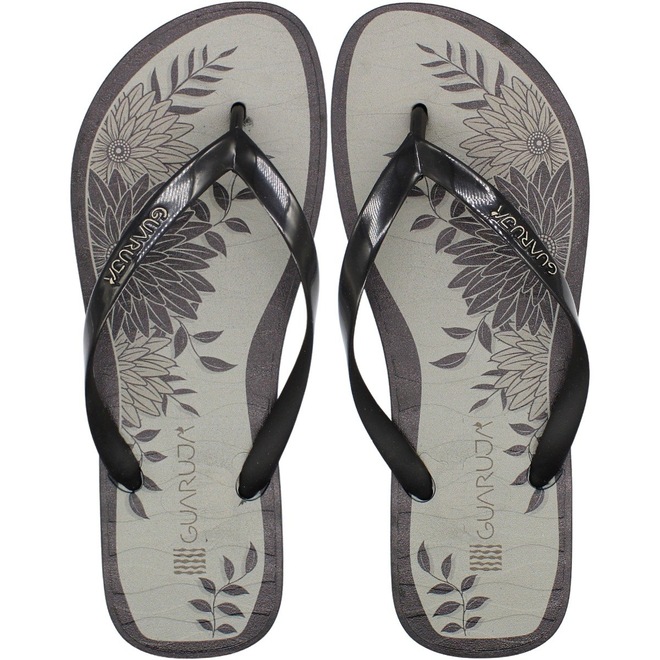 Chinelo Guarujá Florido Tira Fina Feminino - Foto 1
