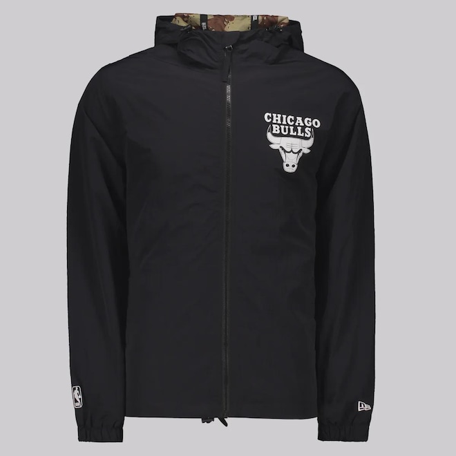 Jaqueta New Era Corta Vento NBA Chicago Bulls Camo - Foto 1