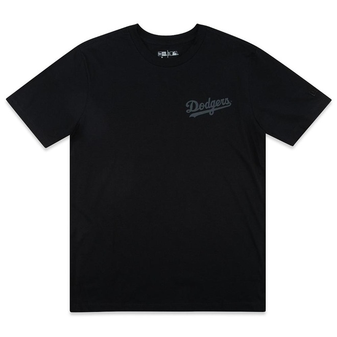 Camiseta Masculina New Era Los Angeles Dodgers MLB Back to Black - Foto 1