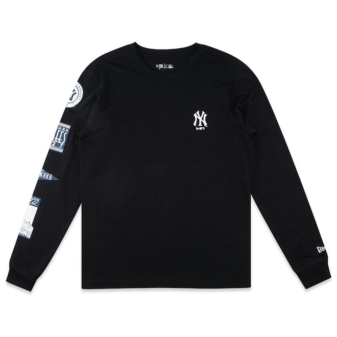 Camiseta Masculina New Era Manga Longa MLB New York Yankees Core - Foto 1
