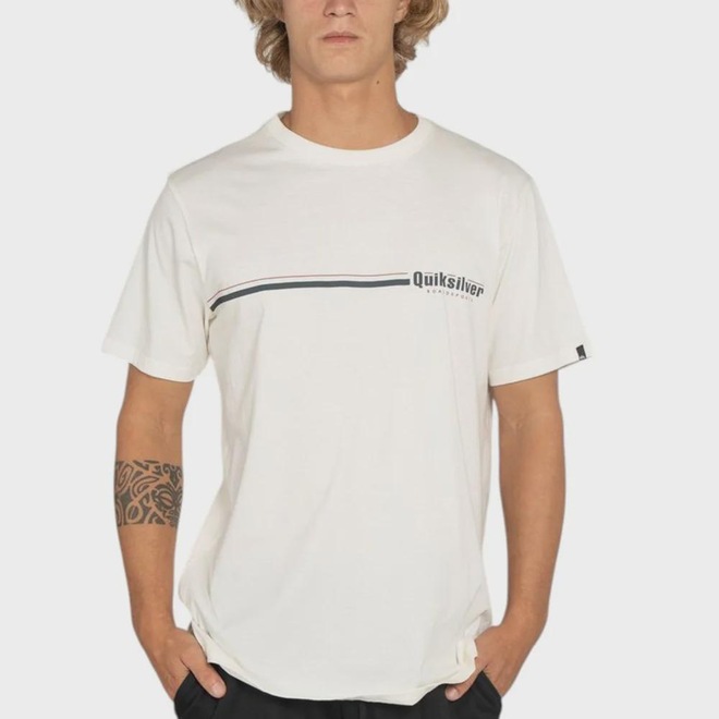 Camiseta Masculina Quiksilver Speed Stripe Snow - Foto 1