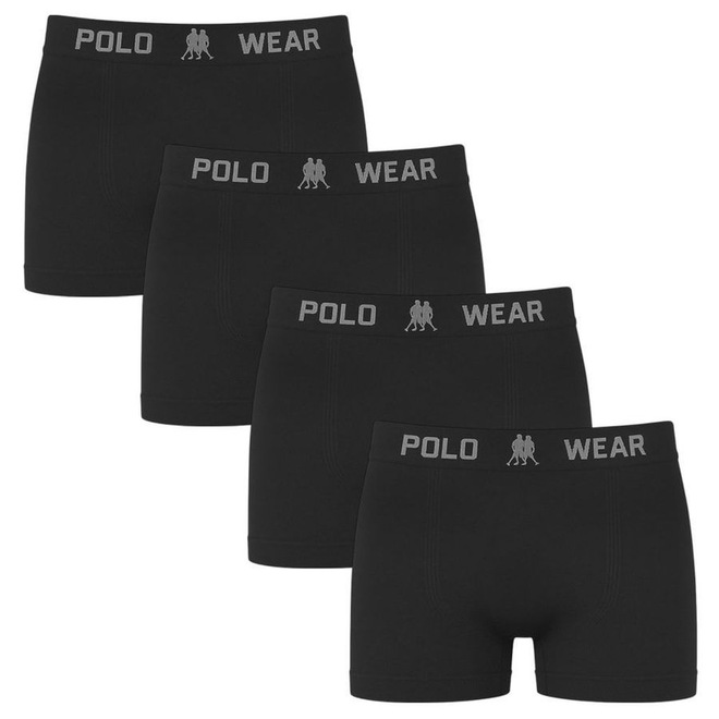 Kit 4 Cuecas Boxer Polo Wear Basic Infantil - Foto 1