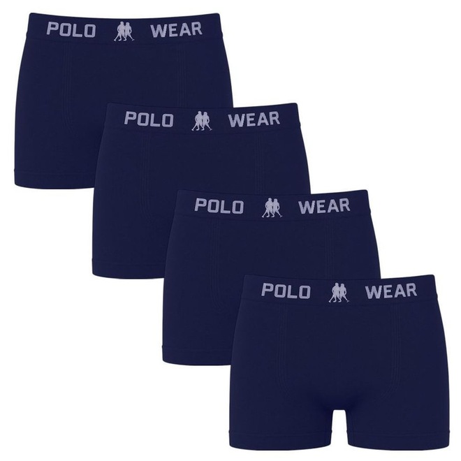 Kit 4 Cuecas Boxer Polo Wear Basic Infantil - Foto 1