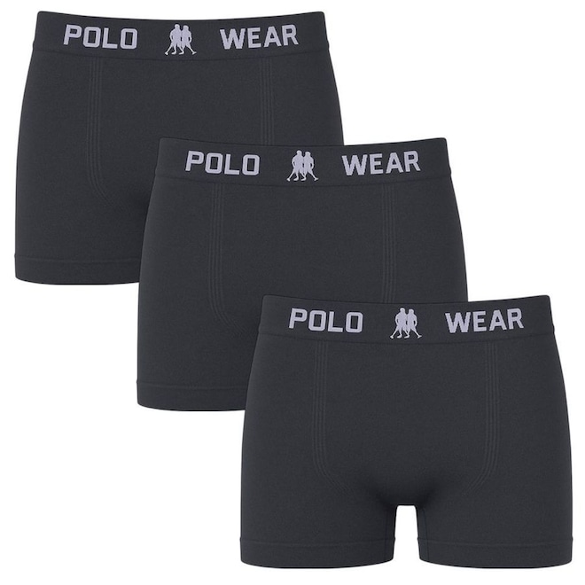 Kit 3 Cuecas Boxer Polo Wear Basic Infantil - Foto 1