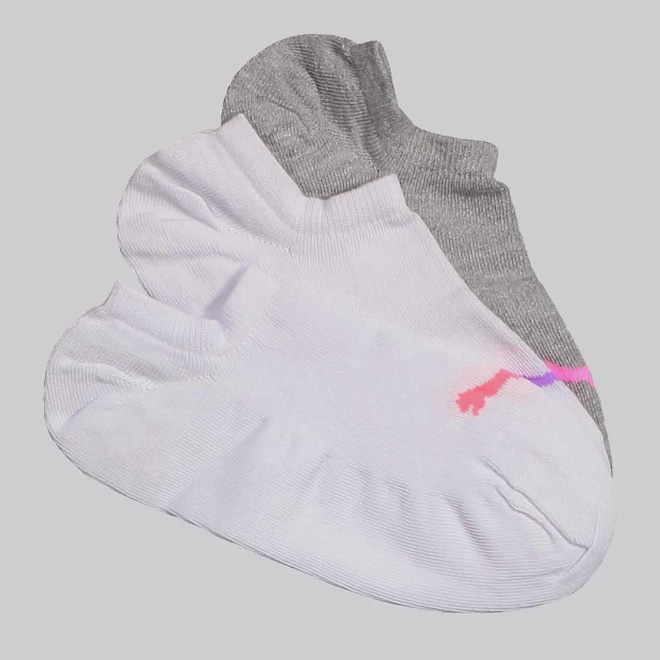 Meia Cano Curto Puma Sapatilha Invisible 3 Pares Feminina - Foto 1