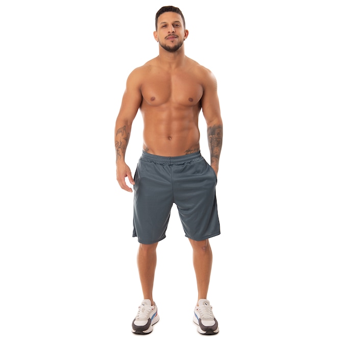 Bermuda Helanca Esportiva Fristyle Academia Com Bolso Masculina - Foto 1