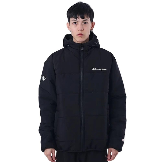 Jaqueta Puffer Masculina Champion Script Ink - Foto 1