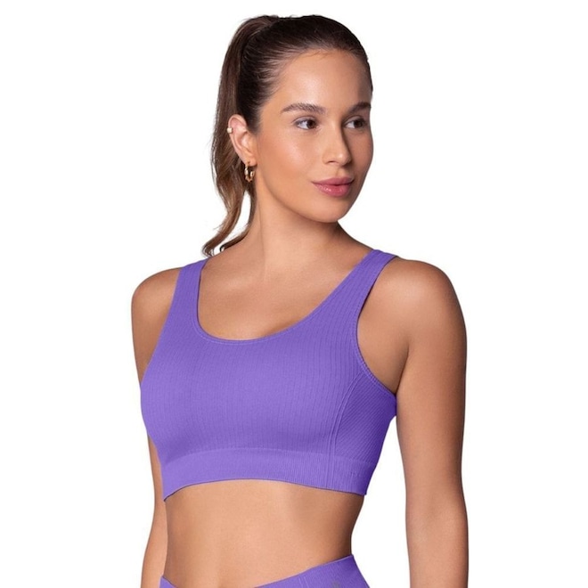 Top Selene Canelado Sem Costura Feminino - Foto 1