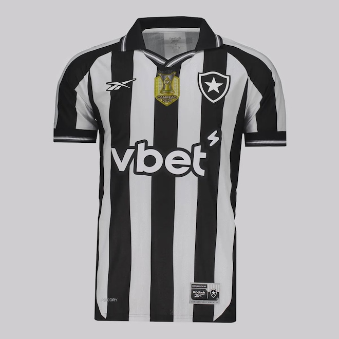 Camisa do Botafogo Reebook I 2025 Patch Campeão Brasileiro Masculina - Foto 1