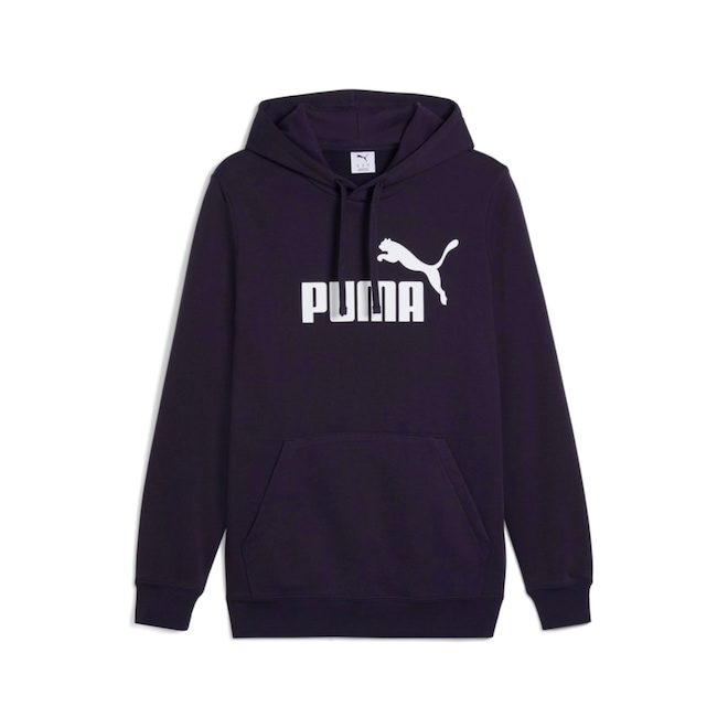 Blusão de Moletom Masculino Puma Essentials Logo Com Capuz - Foto 1