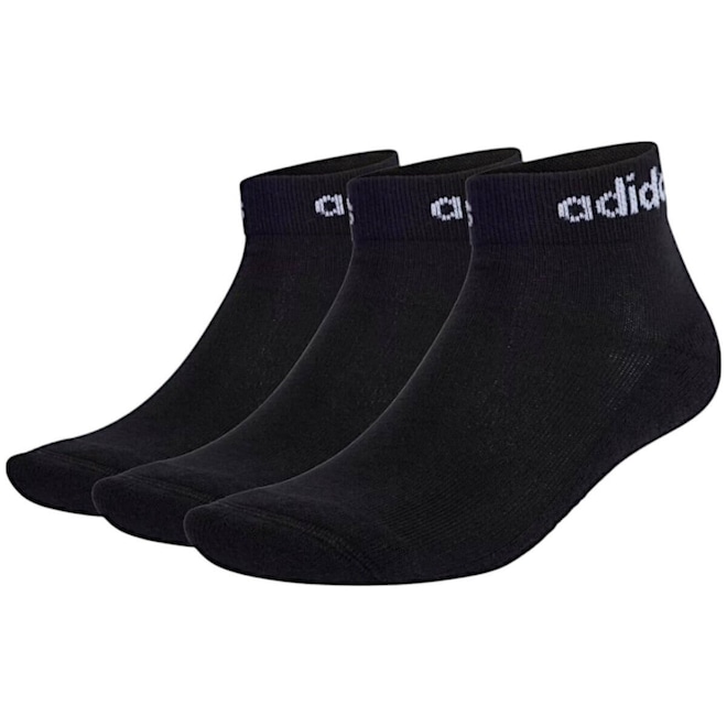 Meia Masculina Adidas Linear Ankle 3 Pares - Foto 1