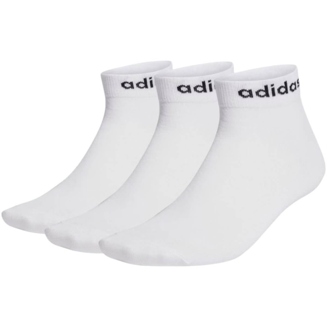 Meia Masculina Adidas Linear Ankle 3 Pares - Foto 1