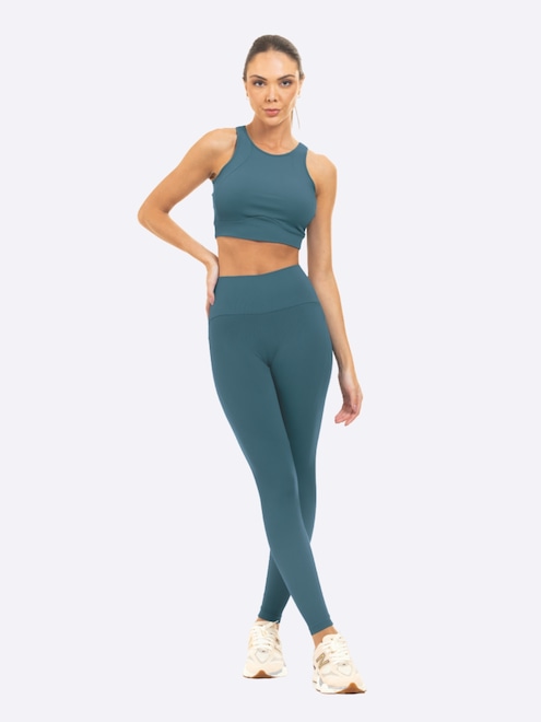 Calça Legging Feminina Manly Recortes Canelado - Foto 1