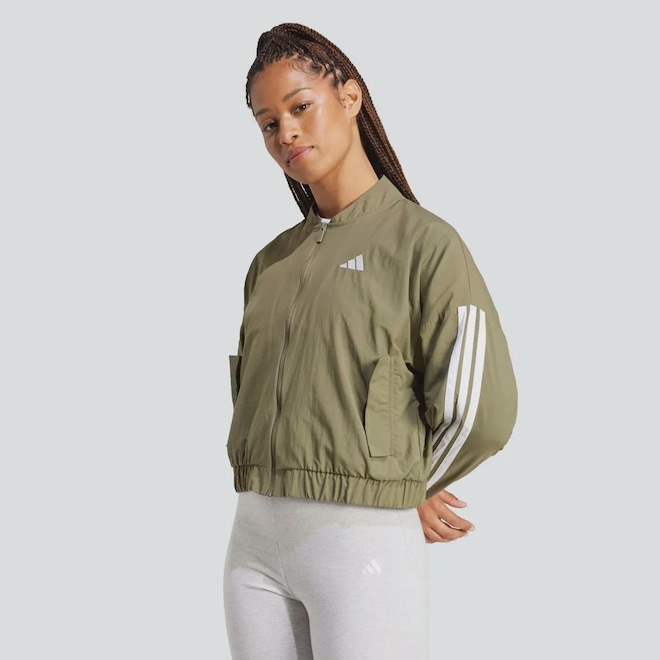 Jaqueta adidas 3S Bomber Essentials Feminina - Foto 1