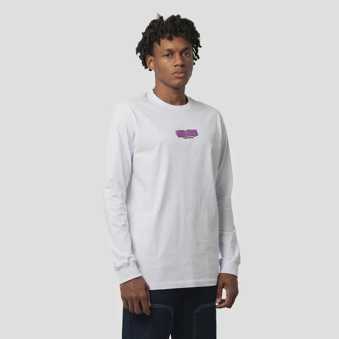 Camiseta Manga Longa Lost Plastisol Masculino - Foto 1